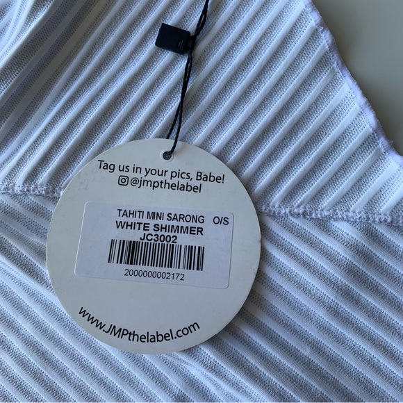NWT JMP the label TAHITI MINI SARONG WRAP SKIRT - WHITE SHIMMER - Picture 5 of 9